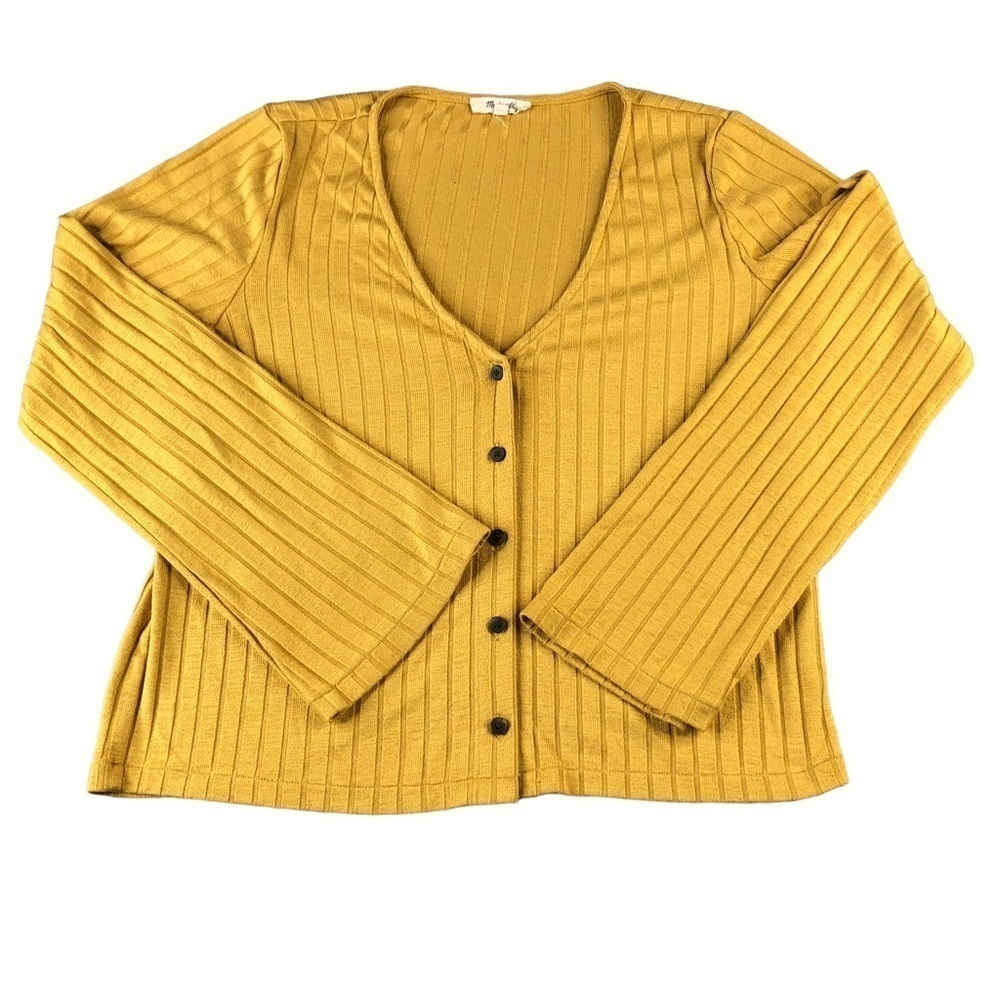 Madewell Mustard Yellow Ribbed Cardigan
